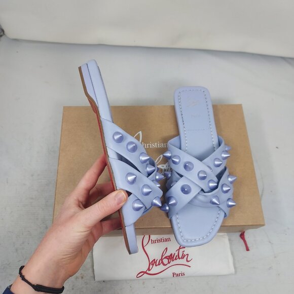 CHRISTIAN LOUBOUTIN Miss Spika Stud Flat Lilac Purple Sandal - Picture 3 of 9